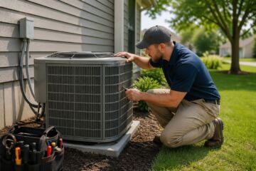 Technician responding to an air conditioning repair emergency in Kansas City